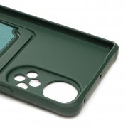Чехол-накладка - SC304 с картхолдером для Huawei Nova 9 (темно-зеленая) — 2