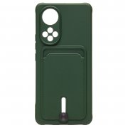 Чехол-накладка - SC304 с картхолдером для Huawei Nova 9 (темно-зеленая) — 1