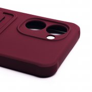 Чехол-накладка - SC304 с картхолдером для Realme C33 (бордовая) — 1