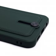 Чехол-накладка - SC304 с картхолдером для Realme C33 (темно-зеленая) — 3