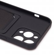 Чехол-накладка - SC304 с картхолдером для Apple iPhone 14 Pro Max (черная) — 2