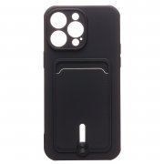 Чехол-накладка - SC304 с картхолдером для Apple iPhone 14 Pro Max (черная) — 1