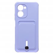 Чехол-накладка - SC304 с картхолдером для Realme C33 (фиолетовая)