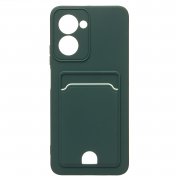 Чехол-накладка - SC315 с картхолдером для Realme C33 (темно-зеленая)
