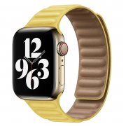 Ремешок для Apple Watch 42 mm экокожа на магните (желтый)