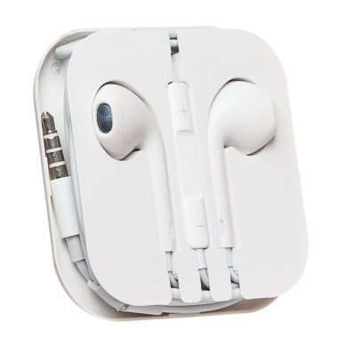 Проводная стереогарнитура для Apple (3.5 мм) (белая) &mdash; 3