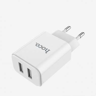 Сетевое зарядное устройство HOCO C62A Victoria 2A 2USB с кабелем micro-USB (белое) — 2