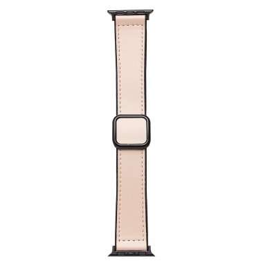 Ремешок - ApW38 Square buckle Apple Watch 45 mm экокожа (абрикочовый) — 1