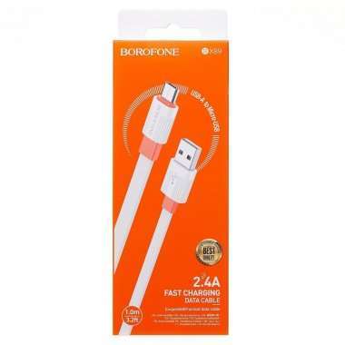 Кабель Borofone BX89 (USB - micro-USB) (бело-оранжевый) — 4